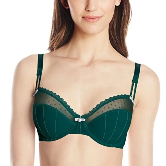 32C Felina 110789 Marielle Full Busted UW Bra Deep Teal NWT - Picture 2 of 9